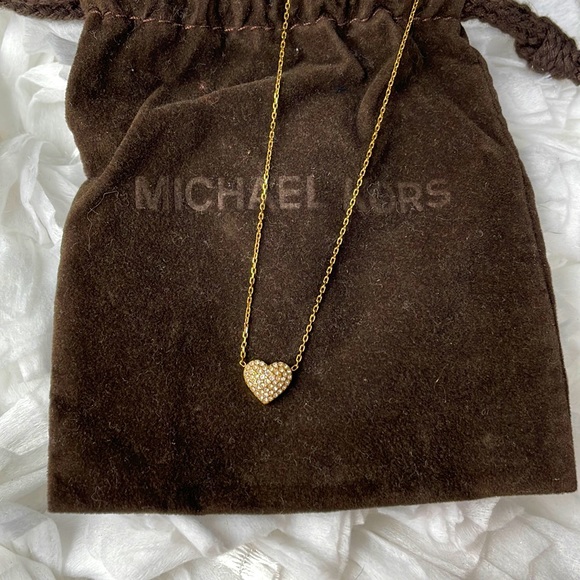 Michael Kors Jewelry - Michael Kors gold pavè heart necklace